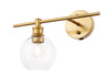 Living District LD2306BR Collier 1 light Brass and Clear glass left Wall sconce