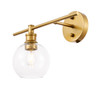 Living District LD2306BR Collier 1 light Brass and Clear glass left Wall sconce