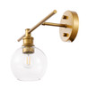 Living District LD2306BR Collier 1 light Brass and Clear glass left Wall sconce