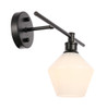 Living District LD2301BK Gene 1 light Black and Frosted white glass right Wall sconce