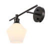 Living District LD2305BK Gene 1 light Black and Frosted white glass left Wall sconce