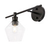 Living District LD2304BK Gene 1 light Black and Clear glass left Wall sconce