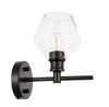 Living District LD2308BK Gene 1 light Black and Clear glass Wall sconce