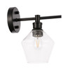 Living District LD2308BK Gene 1 light Black and Clear glass Wall sconce