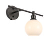 Living District LD2303BK Collier 1 light Black and Frosted white glass right Wall sconce