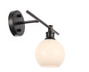 Living District LD2303BK Collier 1 light Black and Frosted white glass right Wall sconce