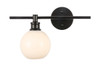 Living District LD2307BK Collier 1 light Black and Frosted white glass left Wall sconce