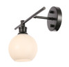 Living District LD2307BK Collier 1 light Black and Frosted white glass left Wall sconce