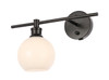 Living District LD2307BK Collier 1 light Black and Frosted white glass left Wall sconce