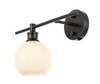 Living District LD2307BK Collier 1 light Black and Frosted white glass left Wall sconce