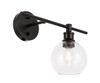 Living District LD2302BK Collier 1 light Black and Clear glass right Wall sconce