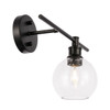 Living District LD2302BK Collier 1 light Black and Clear glass right Wall sconce