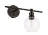 Living District LD2302BK Collier 1 light Black and Clear glass right Wall sconce