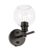 Living District LD2310BK Collier 1 light Black and Clear glass Wall sconce