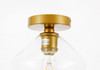 Living District LD2254BR Gene 1 light Brass and Clear glass Flush mount