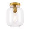 Living District LD2270BR Collier 1 light Brass and Clear glass Flush mount