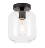 Living District LD2270BK Collier 1 light Black and Clear glass Flush mount
