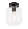 Living District LD2270BK Collier 1 light Black and Clear glass Flush mount