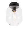 Living District LD2270BK Collier 1 light Black and Clear glass Flush mount