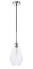 Living District LD2260C Gene 1 light Chrome and Clear glass pendant
