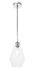 Living District LD2260C Gene 1 light Chrome and Clear glass pendant