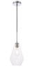 Living District LD2260C Gene 1 light Chrome and Clear glass pendant