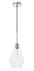 Living District LD2260C Gene 1 light Chrome and Clear glass pendant