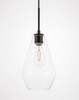 Living District LD2260BK Gene 1 light Black and Clear glass pendant