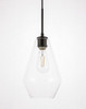 Living District LD2260BK Gene 1 light Black and Clear glass pendant