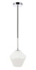 Living District LD2257C Gene 1 light Chrome and Frosted white glass pendant