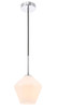 Living District LD2257C Gene 1 light Chrome and Frosted white glass pendant