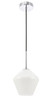 Living District LD2257C Gene 1 light Chrome and Frosted white glass pendant