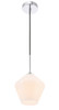 Living District LD2257C Gene 1 light Chrome and Frosted white glass pendant