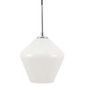 Living District LD2257C Gene 1 light Chrome and Frosted white glass pendant