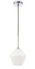 Living District LD2257C Gene 1 light Chrome and Frosted white glass pendant