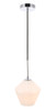 Living District LD2257C Gene 1 light Chrome and Frosted white glass pendant