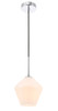 Living District LD2257C Gene 1 light Chrome and Frosted white glass pendant