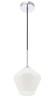 Living District LD2257C Gene 1 light Chrome and Frosted white glass pendant