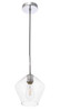 Living District LD2256C Gene 1 light Chrome and Clear glass pendant