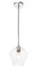 Living District LD2256C Gene 1 light Chrome and Clear glass pendant