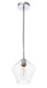 Living District LD2256C Gene 1 light Chrome and Clear glass pendant