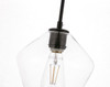 Living District LD2256BK Gene 1 light Black and Clear glass pendant