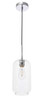 Living District LD2276C Collier 1 light Chrome and Clear glass pendant