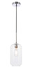 Living District LD2276C Collier 1 light Chrome and Clear glass pendant