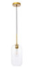 Living District LD2276BR Collier 1 light Brass and Clear glass pendant