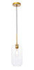 Living District LD2276BR Collier 1 light Brass and Clear glass pendant