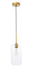 Living District LD2276BR Collier 1 light Brass and Clear glass pendant