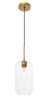 Living District LD2276BR Collier 1 light Brass and Clear glass pendant