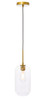 Living District LD2276BR Collier 1 light Brass and Clear glass pendant