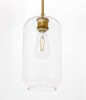 Living District LD2276BR Collier 1 light Brass and Clear glass pendant